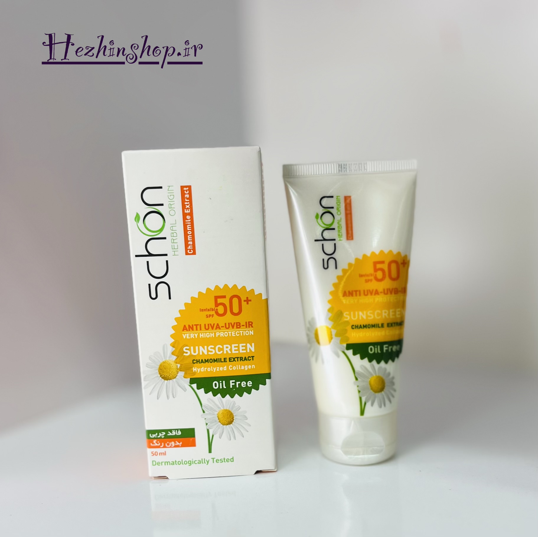 کرم ضدآفتاب بدون رنگ شون مدل +Chamomile Extract SPF 50