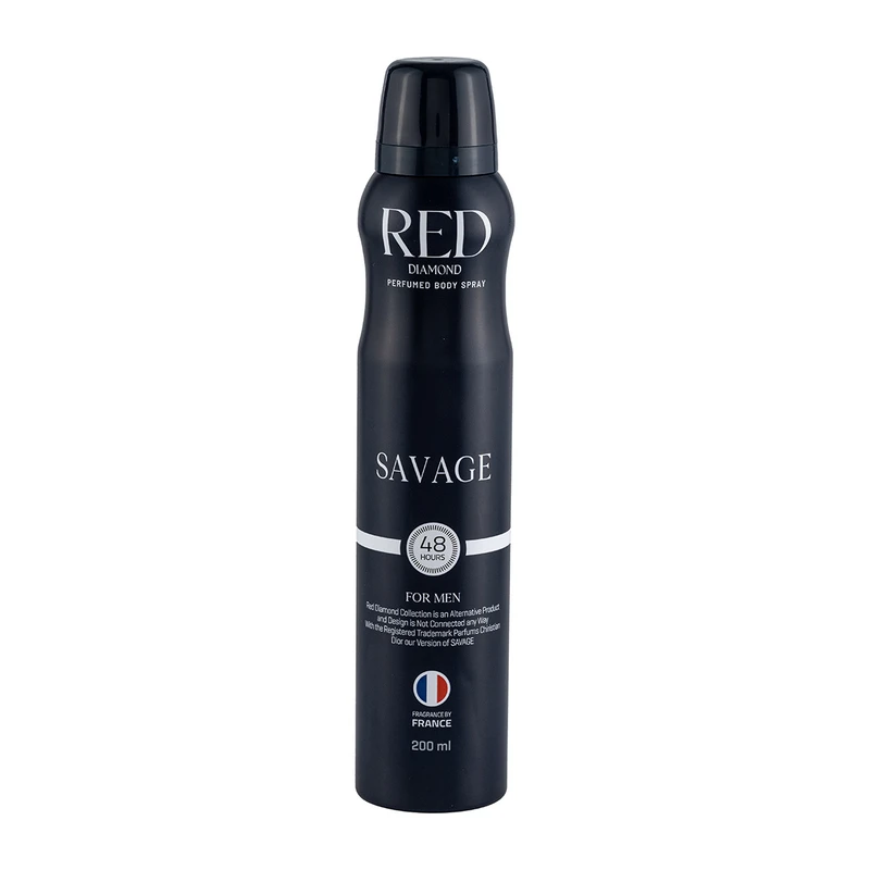 اسپری بدن مردانه رد دایموند مدل Savage حجم 200 میلی لیتر